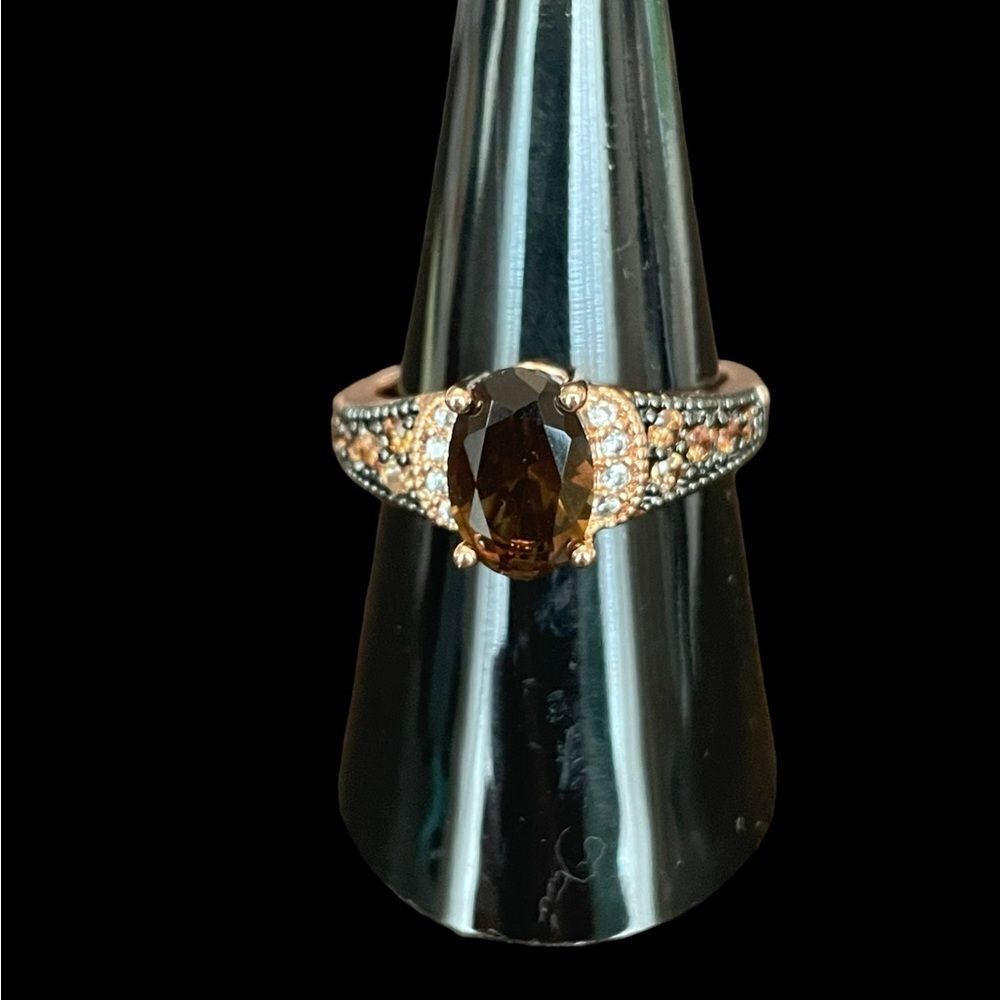 18K ROSE GOLD FILLED CHOCOLATE RING, SZ‎ 8.5 - Picture 2 of 5
